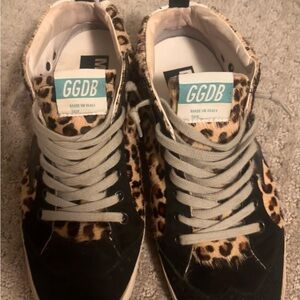 GOLDEN GOOSE Leopard Print High Top Sneakers